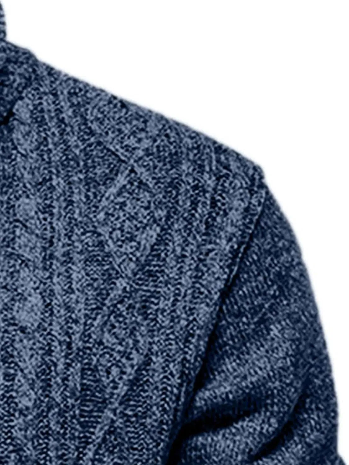 Fxbar Men's Cardigan Sweater Full Zip Up Stand Collar Regular Fit Chest Pocket Knit Sweaters Casual 3 Pockets