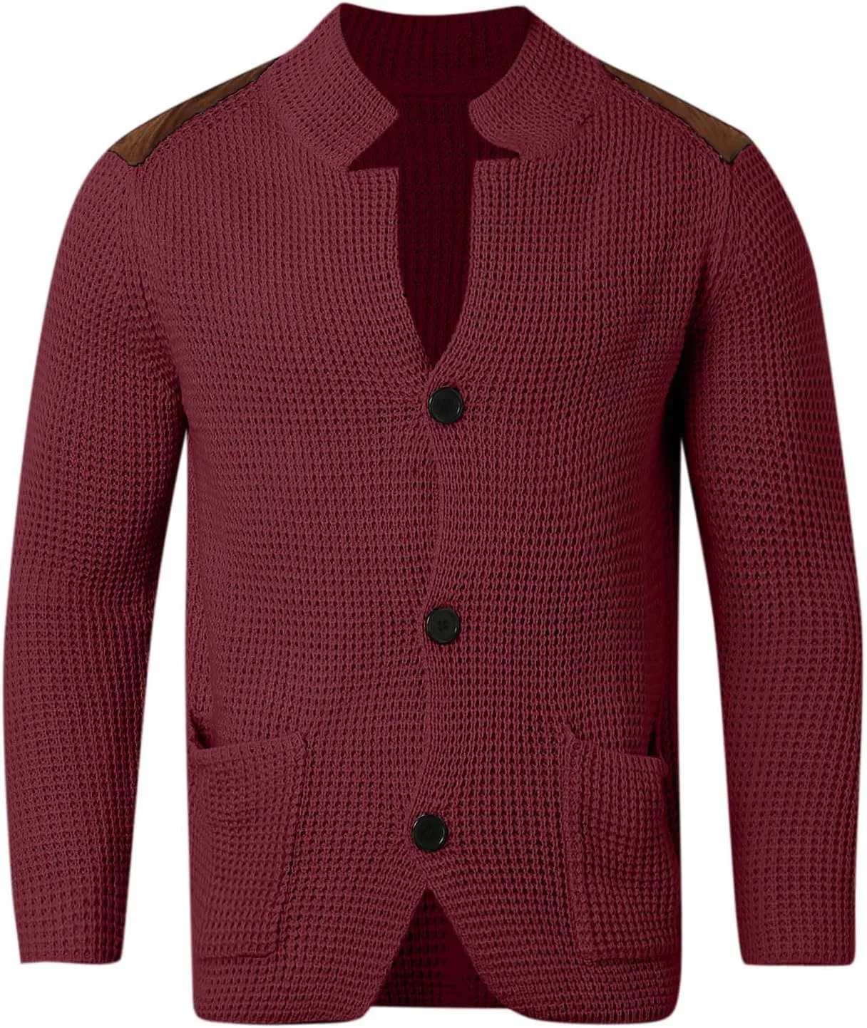 Fxbar Mens Shawl Collar Cardigan Sweaters Knit Textured Sweater Button Down Cardigans Men Winter Ribbed Sweaters