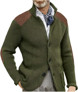 Fxbar Mens Shawl Collar Cardigan Sweaters Knit Textured Sweater Button Down Cardigans Men Winter Ribbed Sweaters