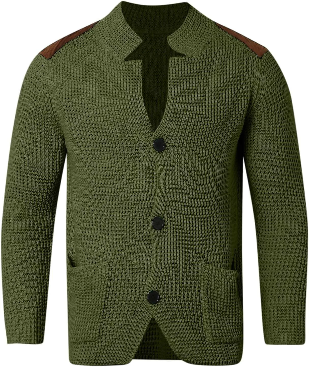 Fxbar Mens Shawl Collar Cardigan Sweaters Knit Textured Sweater Button Down Cardigans Men Winter Ribbed Sweaters