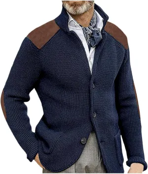 Fxbar Mens Shawl Collar Cardigan Sweaters Knit Textured Sweater Button Down Cardigans Men Winter Ribbed Sweaters