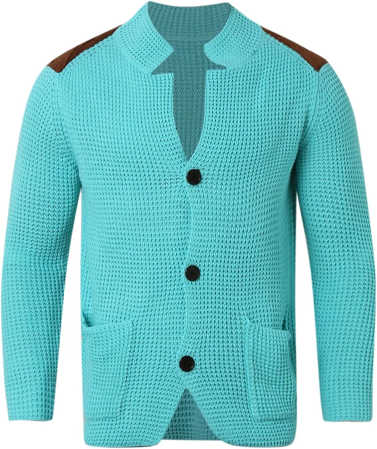 Fxbar Mens Shawl Collar Cardigan Sweaters Knit Textured Sweater Button Down Cardigans Men Winter Ribbed Sweaters