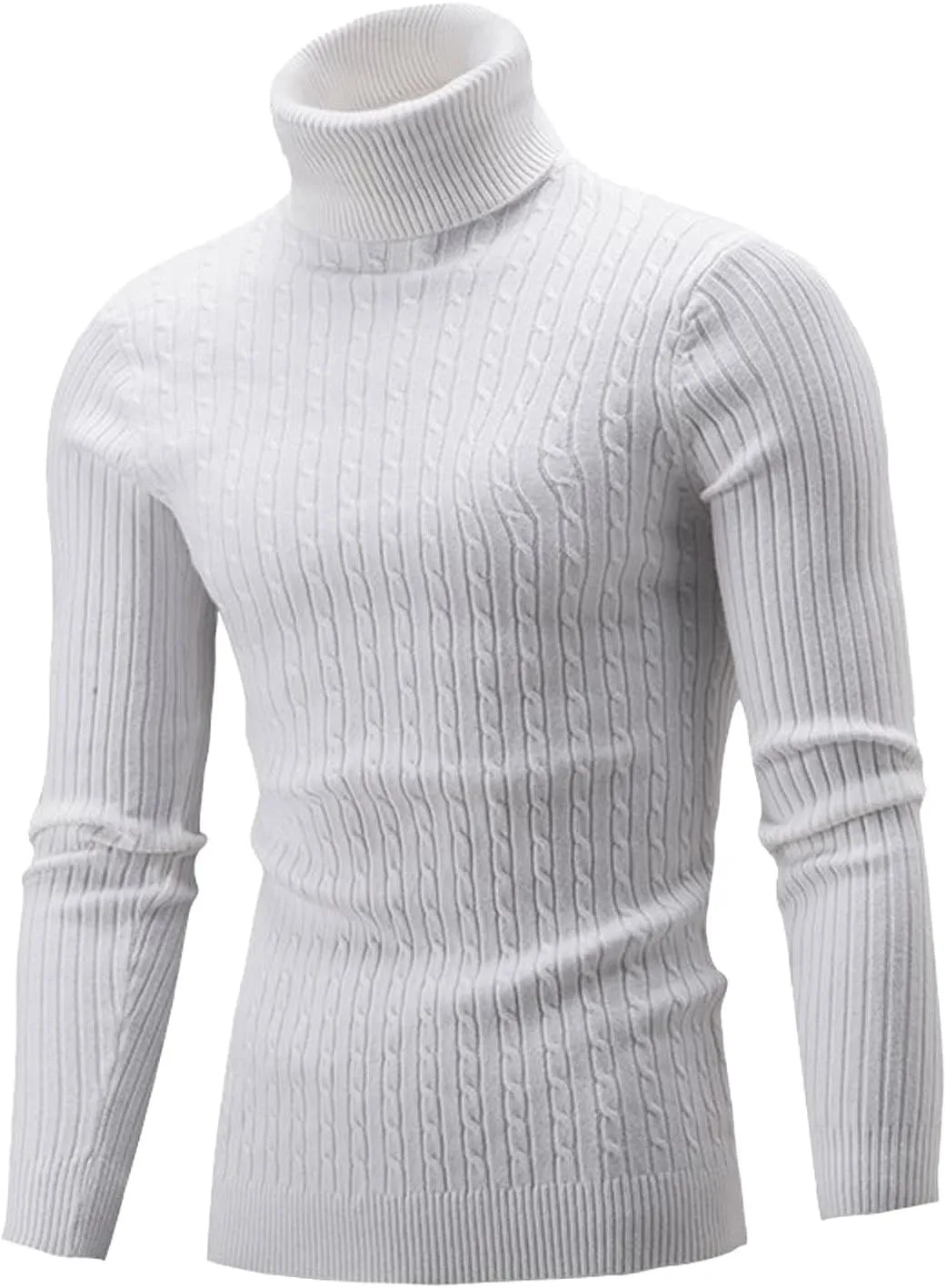 Fxbar Turtleneck Pullover Sweater Slim Fit Casual Twisted Knitted Thermal Tops Lightweight Ribbed Long Sleeve Sweaters