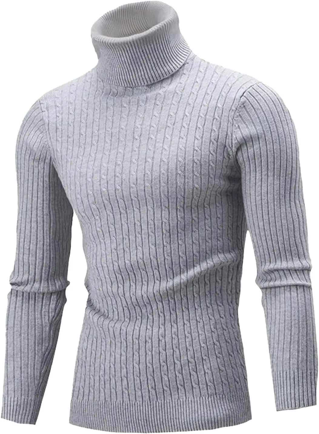 Fxbar Turtleneck Pullover Sweater Slim Fit Casual Twisted Knitted Thermal Tops Lightweight Ribbed Long Sleeve Sweaters