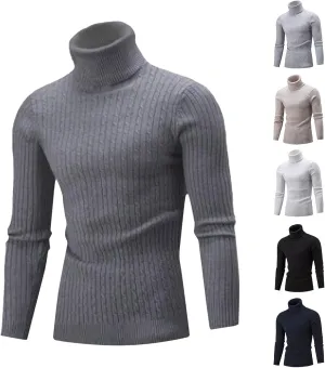 Fxbar Turtleneck Pullover Sweater Slim Fit Casual Twisted Knitted Thermal Tops Lightweight Ribbed Long Sleeve Sweaters