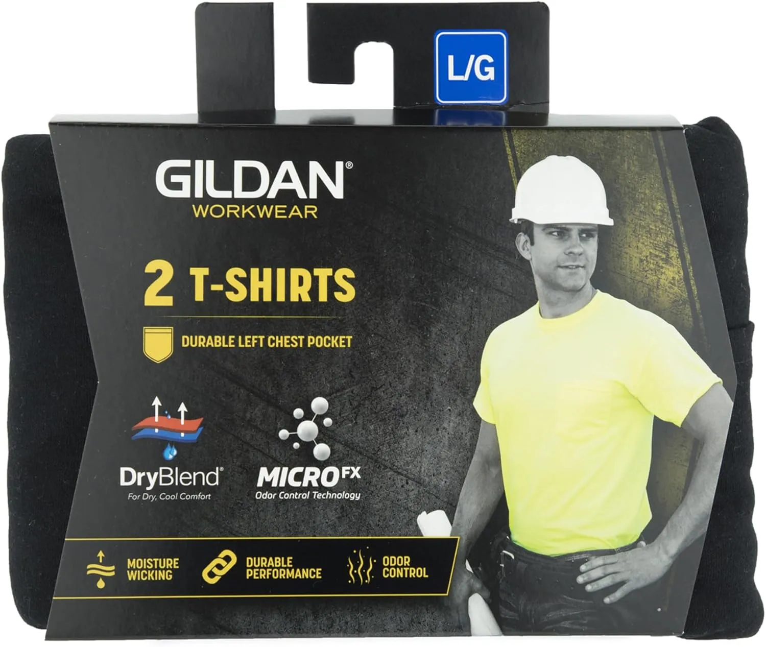 Gildan Adult DryBlend Workwear T-Shirts with Pocket, 2-Pack
