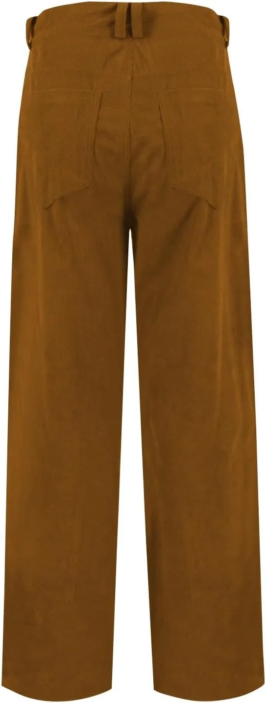 Gumipy Womens Corduroy Pants Trendy Casual Trousers Pants Loose Comfy Mid Rise Straight Leg Pants Lounge Pants with Pockets