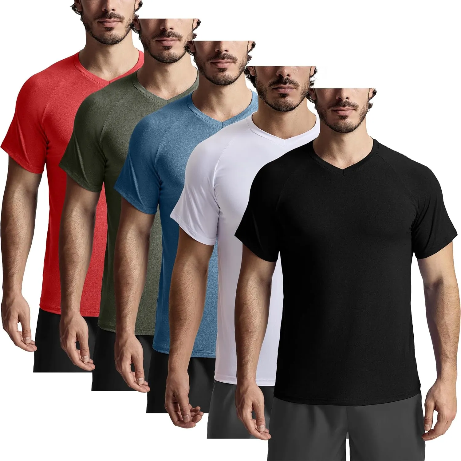 GYM REVOLUTION Men's Workout Gym Muscle Fitness Raglan Sleeve T Shirts