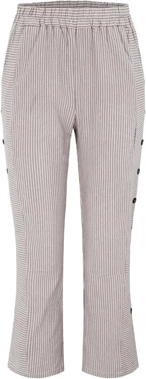 High Waisted Womens Linen Pants Summer High Waisted Wide Leg Casual Loose Palazzo Pants Lounge Beach Trousers with Pockets