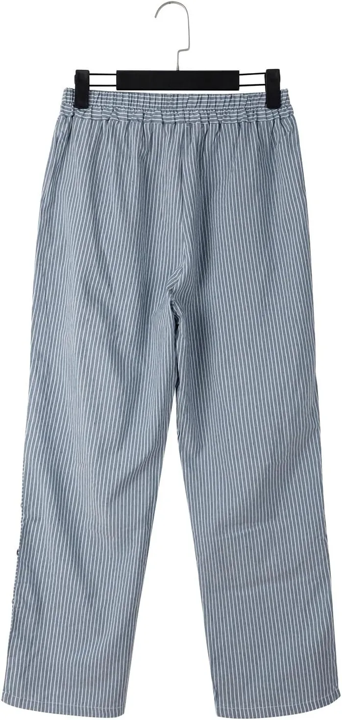 High Waisted Womens Linen Pants Summer High Waisted Wide Leg Casual Loose Palazzo Pants Lounge Beach Trousers with Pockets