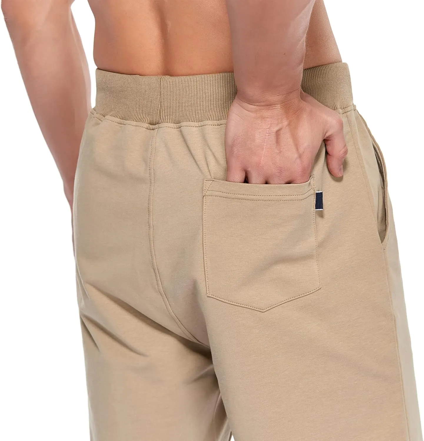 Immerguter Mens Shorts Adjustable Elastic Waist Casual Workout Shorts with Pockets