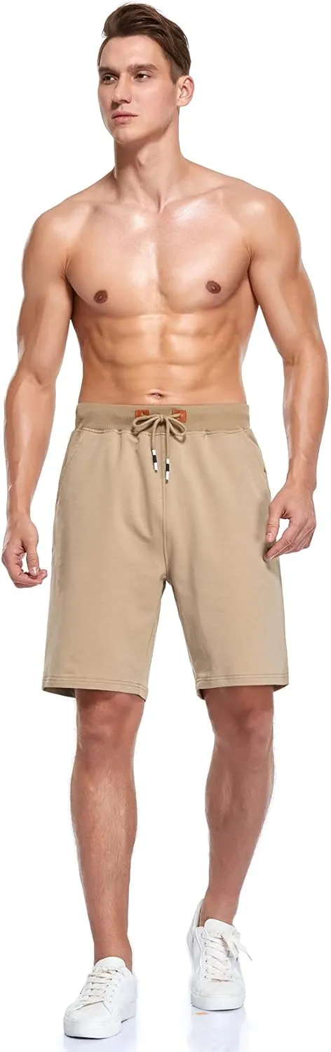 Immerguter Mens Shorts Adjustable Elastic Waist Casual Workout Shorts with Pockets