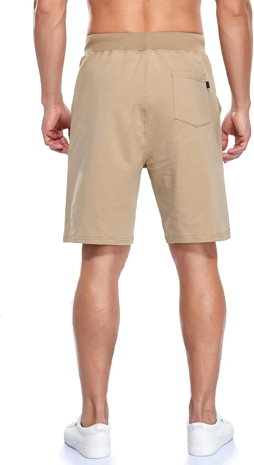 Immerguter Mens Shorts Adjustable Elastic Waist Casual Workout Shorts with Pockets