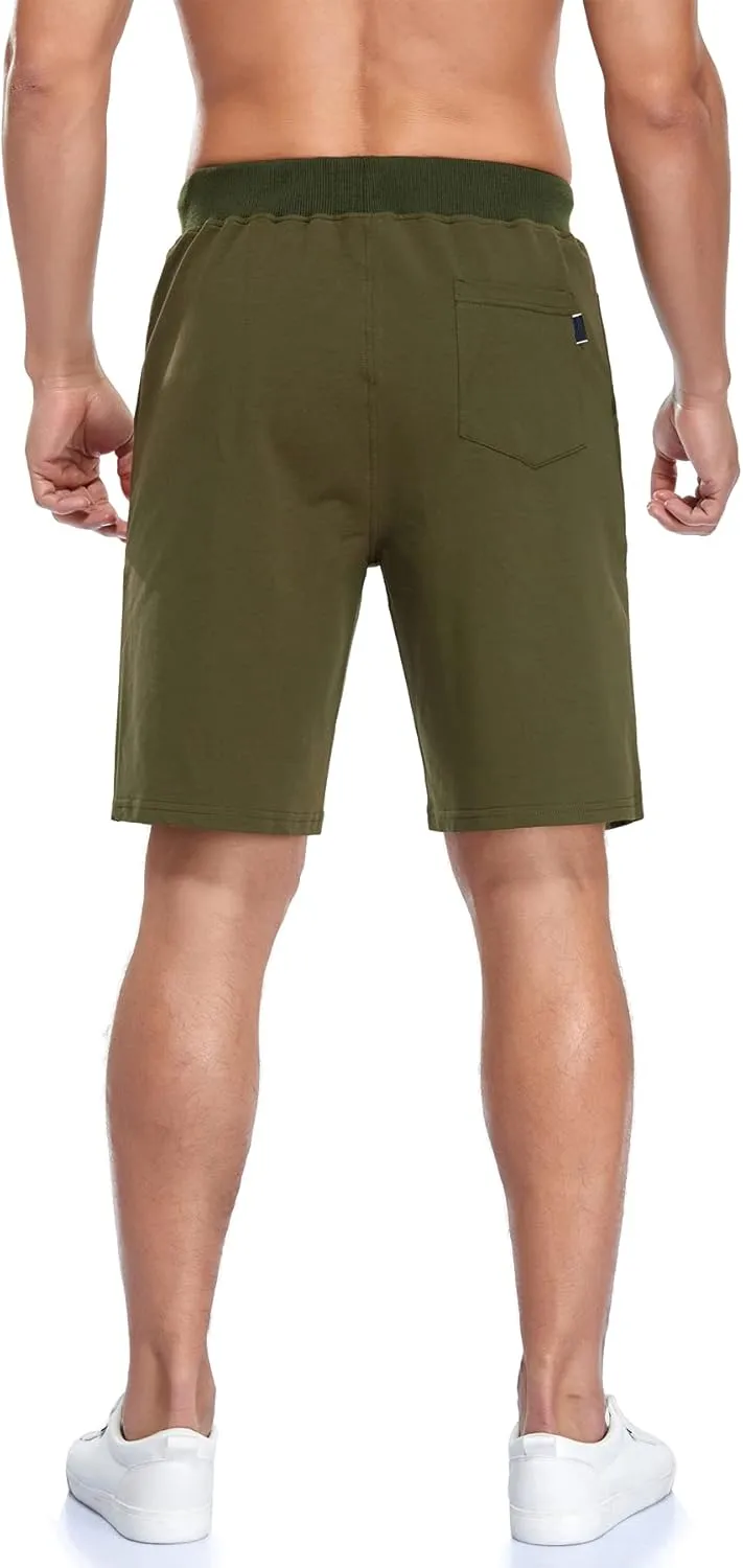 Immerguter Mens Shorts Adjustable Elastic Waist Casual Workout Shorts with Pockets