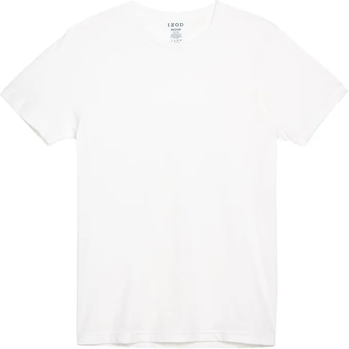 IZOD Mens Undershirts - 4 Pack Lightweight Breathable Cotton Mens Shirts Crew Neck & V Neck Undershirts for Men (Sizes: S-XL)