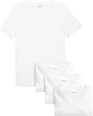 IZOD Mens Undershirts - 4 Pack Lightweight Breathable Cotton Mens Shirts Crew Neck & V Neck Undershirts for Men (Sizes: S-XL)