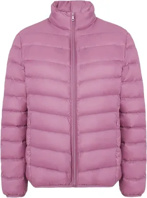 JEsilunmaMY Women's Stand Collar Duck Down Jacket Lightweight Long Sleeve Insulated Puffer Jacket Warm Winter Quilted Coat