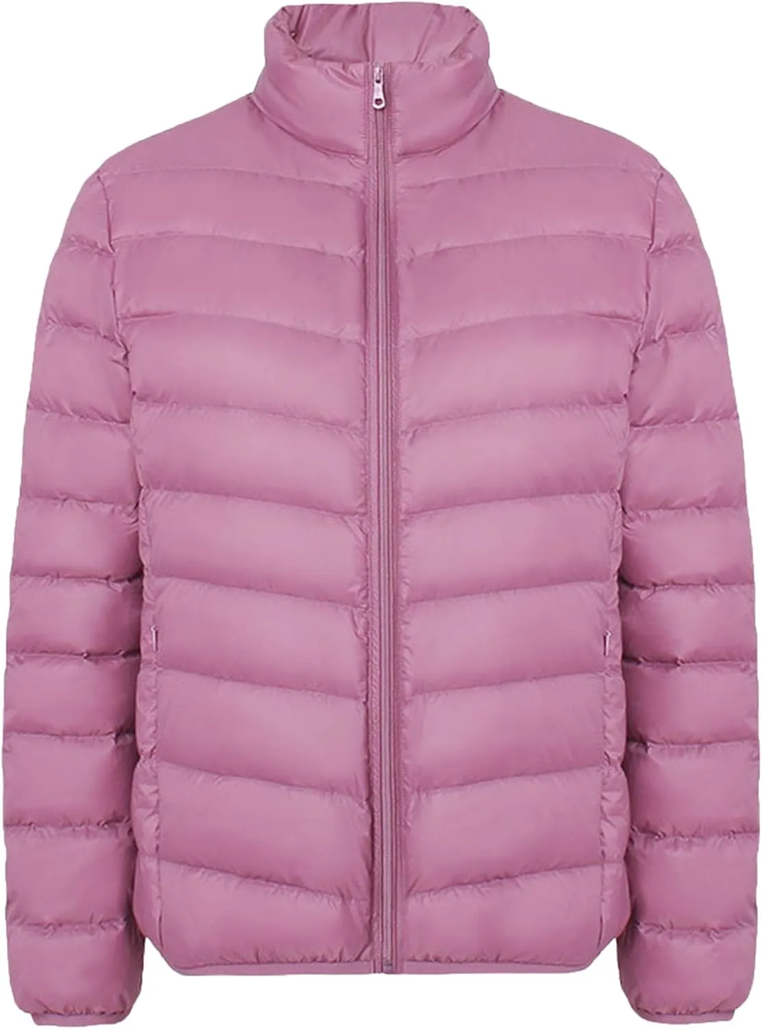 JEsilunmaMY Women's Stand Collar Duck Down Jacket Lightweight Long Sleeve Insulated Puffer Jacket Warm Winter Quilted Coat