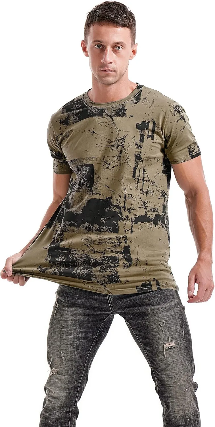 KLIEGOU Mens Hipster Hiphop Tees - Fashion Print T-Shirts