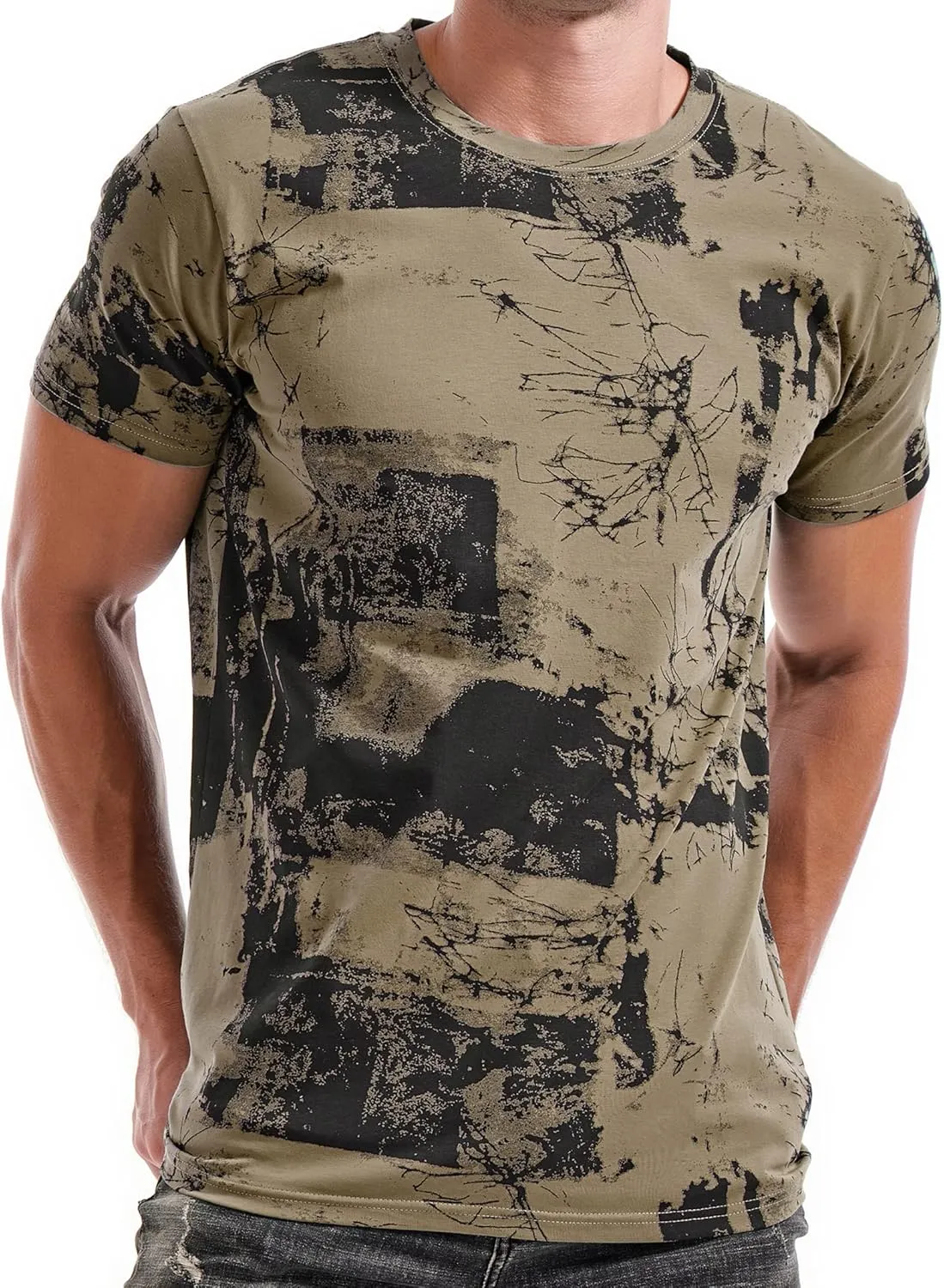 KLIEGOU Mens Hipster Hiphop Tees - Fashion Print T-Shirts