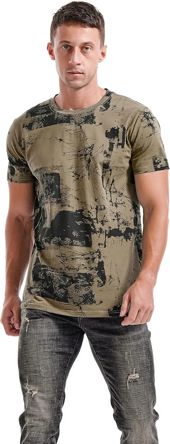 KLIEGOU Mens Hipster Hiphop Tees - Fashion Print T-Shirts