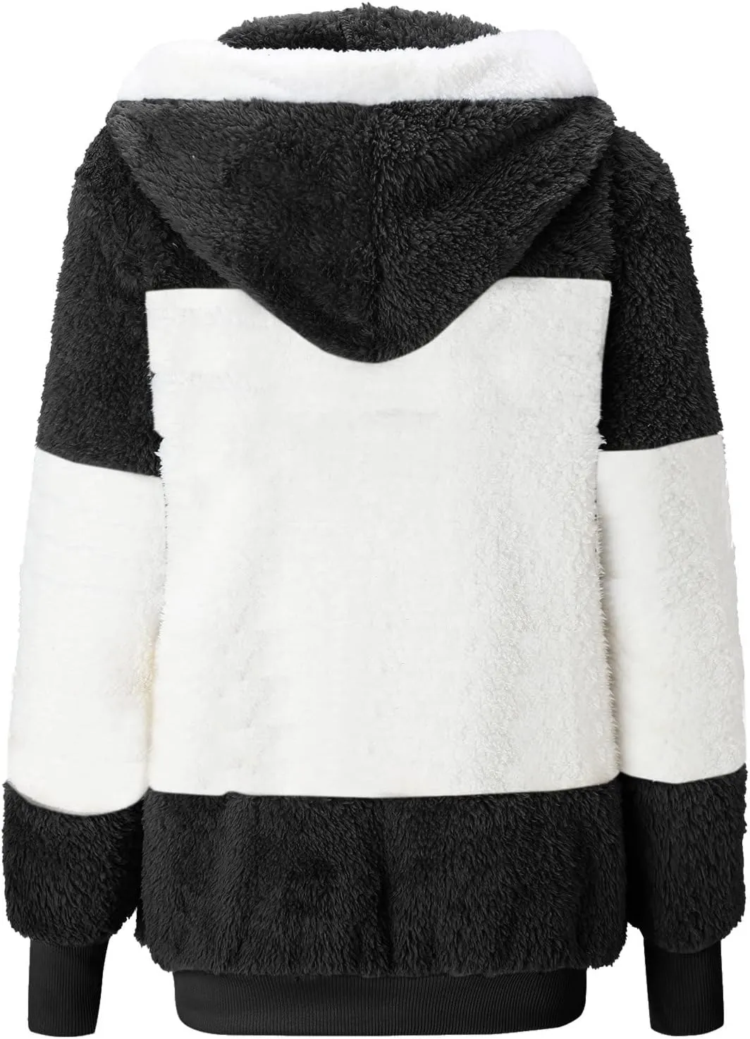 LCMTWX Womens 2023 Winter Fuzzy Fleece Jacket Artificial Wool Zipper Drawstring Solid Oversized Fuzzy Fleece Fluffy Fall