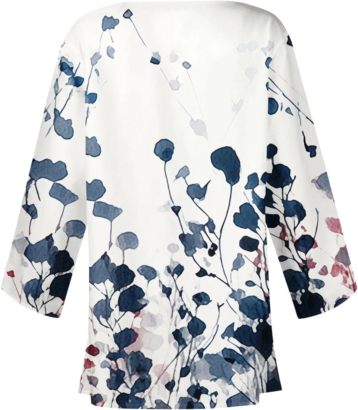 Lightweight Cardigan for Women Summer Printed Beach Cover Up Tops Casual Blouse Open Front 3/4 Sleeve Kimono Cardigan