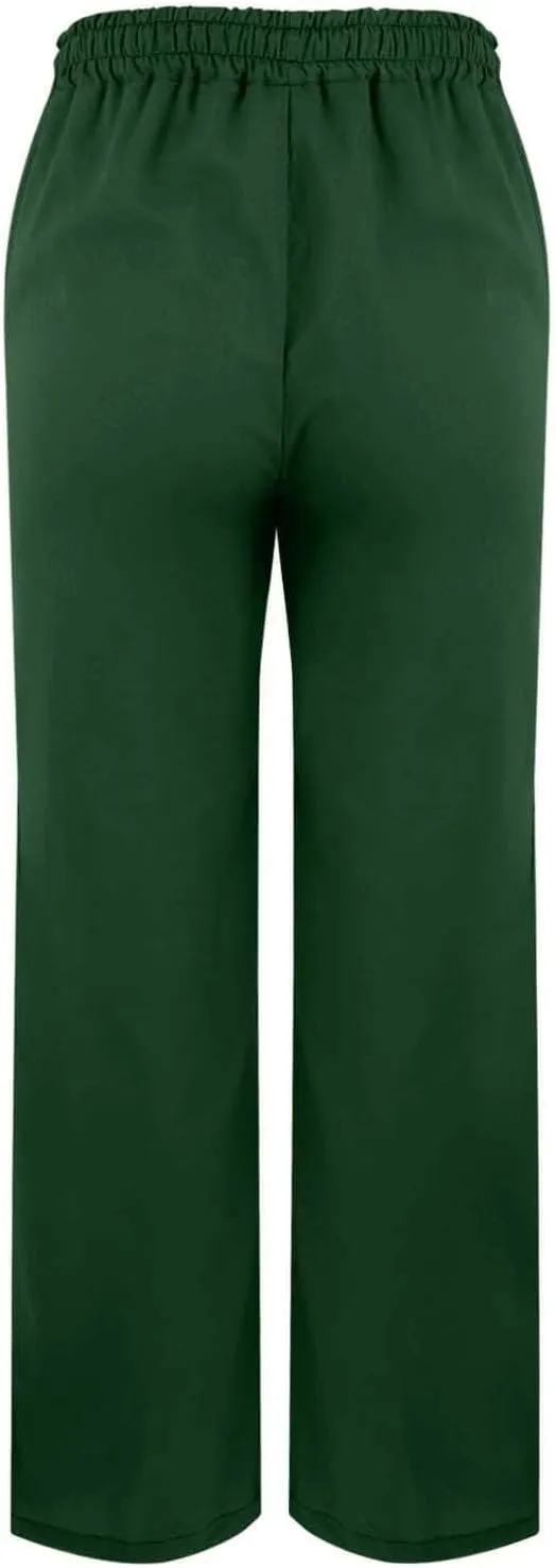 Linen Pants Women Summer Elastic Waist Pants Straight Leg Pants Lounge Beach Trousers with Pockets