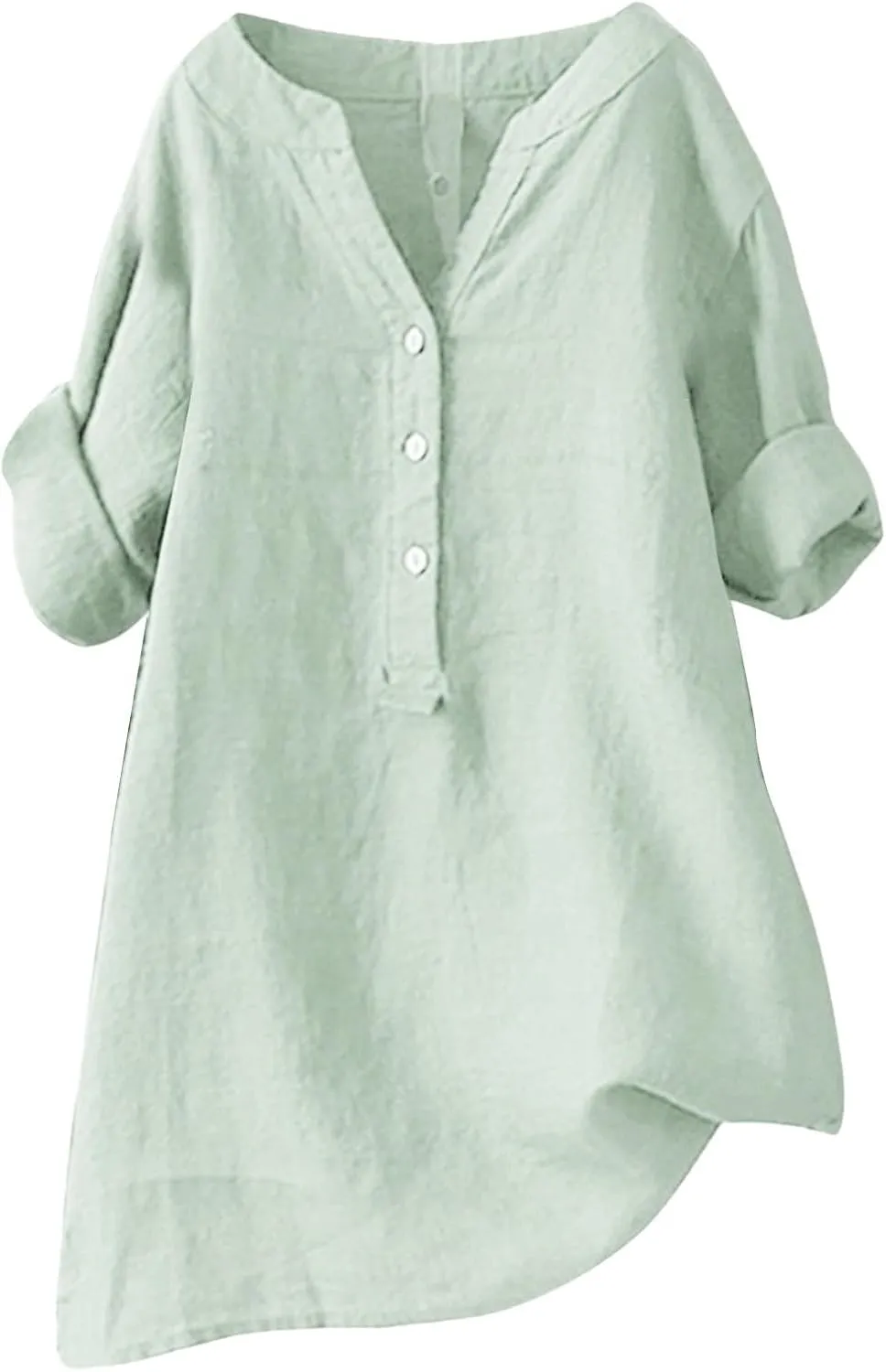 Linen Shirt for Women Breathable Tops Loose Crewneck Tops Womens Daily t Shirts Summer Shirts for Women 2025