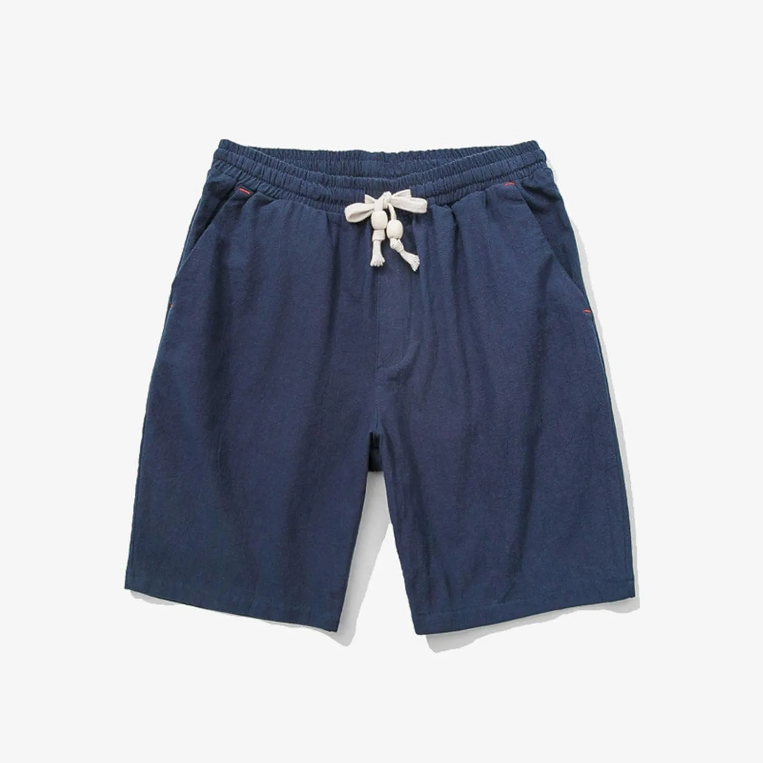 Linen Shorts for Men Casual Cotton Elastic Waist Drawstring Linen Shorts Summer Beach Lightweight Shorts