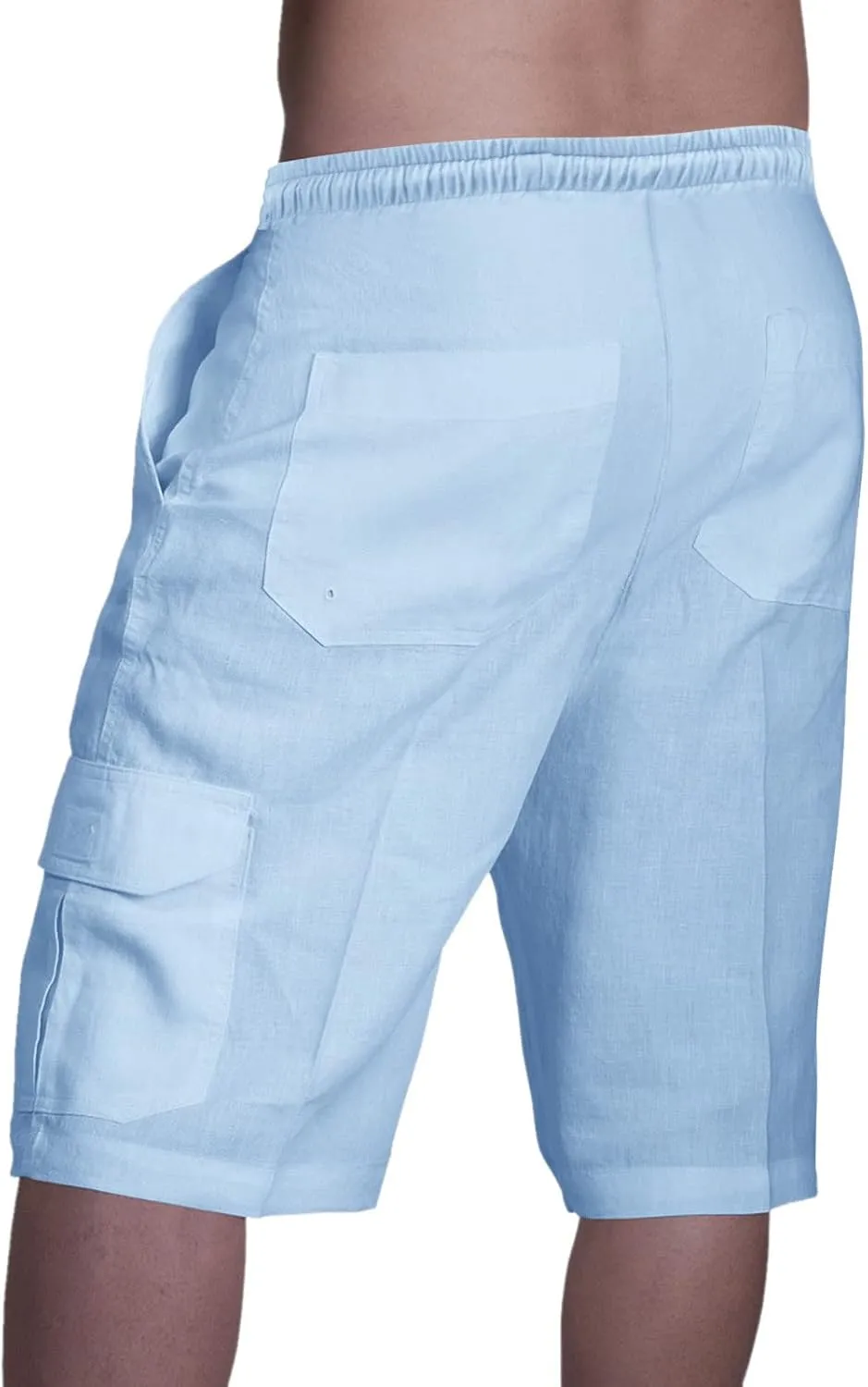 Linen Shorts Mens Casual Shorts Lightweight Summer Beach Shorts Drawstring Shorts for Men Casual Summer