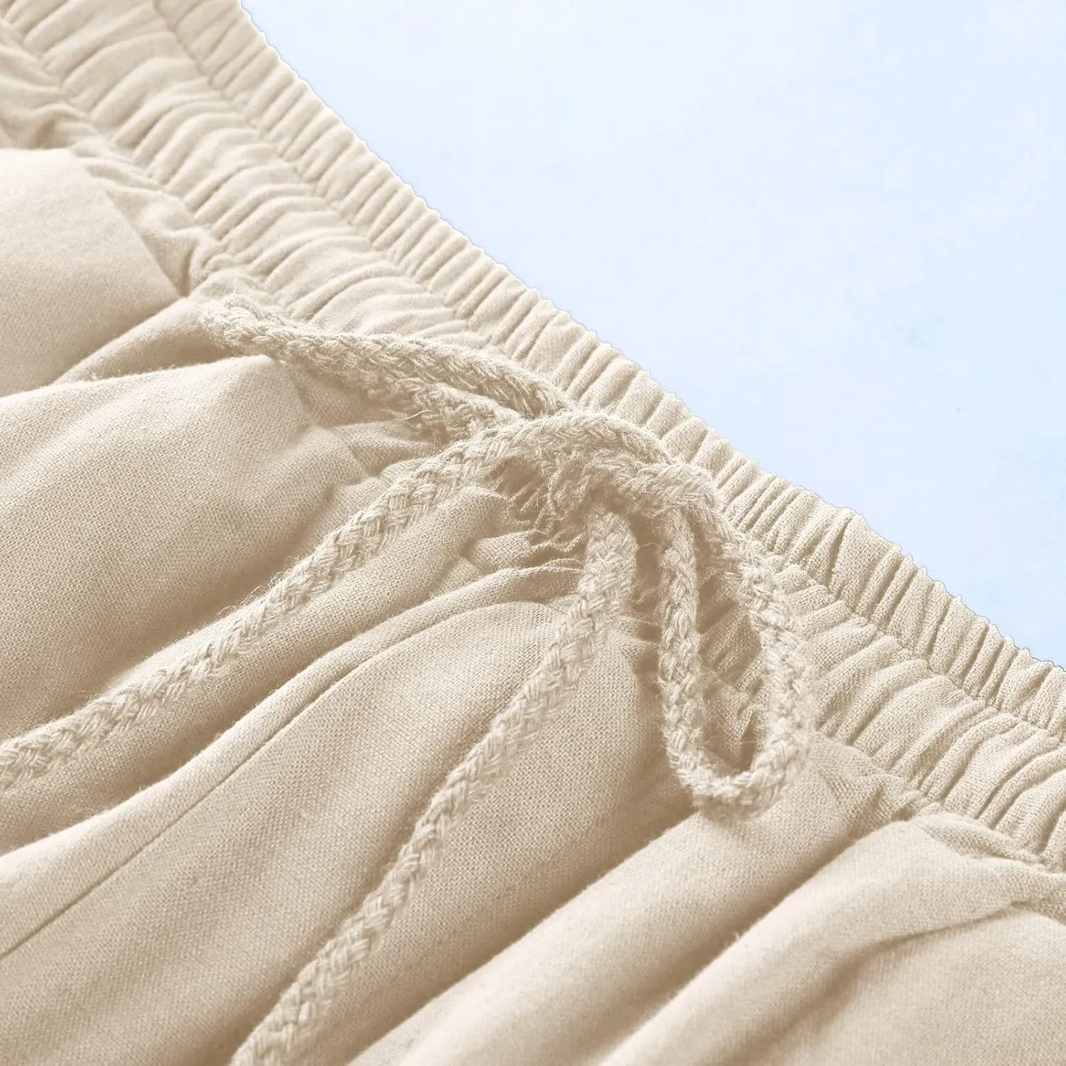 Linen Shorts Mens Casual Shorts Lightweight Summer Beach Shorts Drawstring Shorts for Men Casual Summer