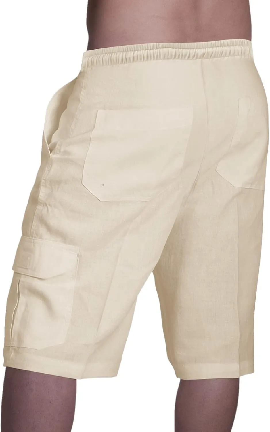Linen Shorts Mens Casual Shorts Lightweight Summer Beach Shorts Drawstring Shorts for Men Casual Summer