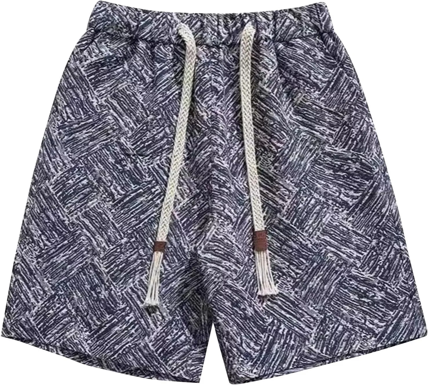 Lounge Shorts for Men Cotton Blend Elastic Waist Drawstring Chambray Casual Summer Shorts