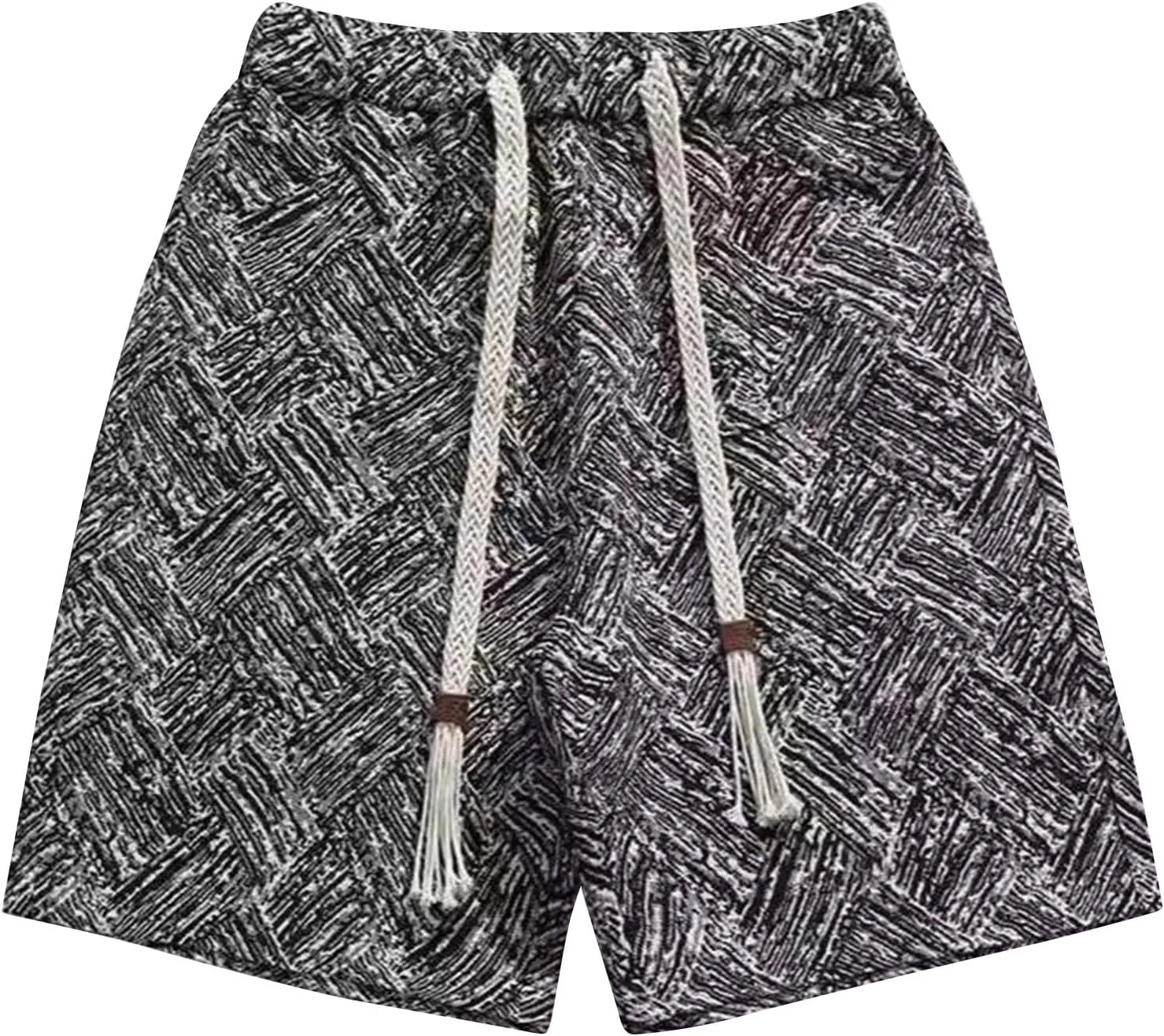 Lounge Shorts for Men Cotton Blend Elastic Waist Drawstring Chambray Casual Summer Shorts