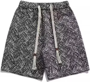 Lounge Shorts for Men Cotton Blend Elastic Waist Drawstring Chambray Casual Summer Shorts