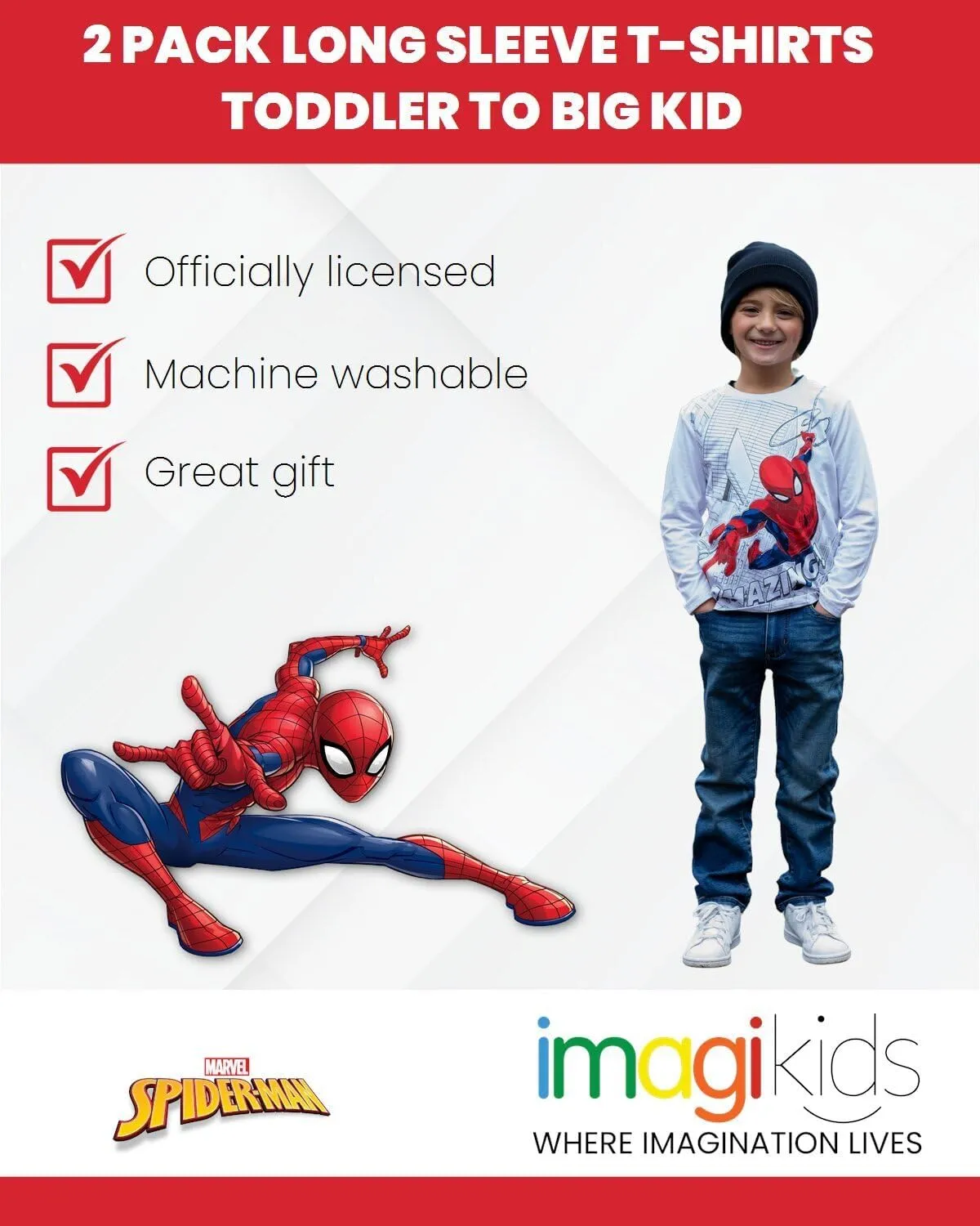 Marvel Spider-Man 2 Pack T-Shirts Toddler to Big Kid