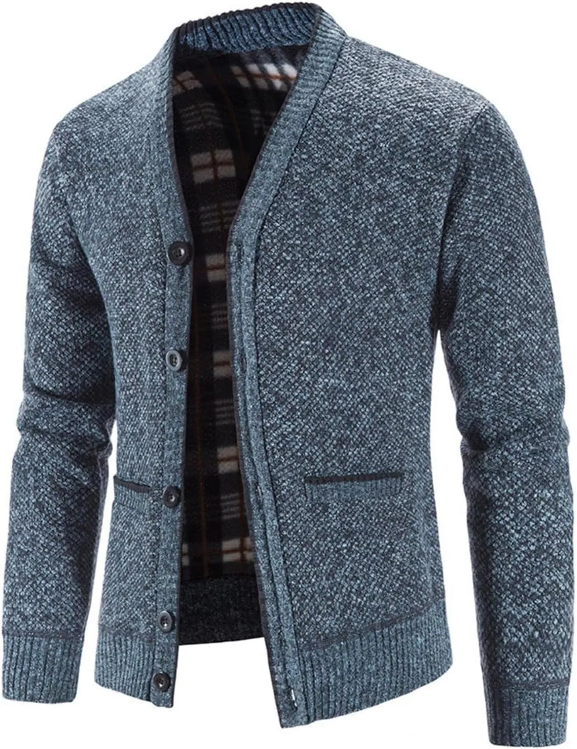 Men Cardigan Sweater Button Down Sweaters V Neck Cardigan Fleece Warm Jacket Long Sleeve Cardigans Oversized Shirts