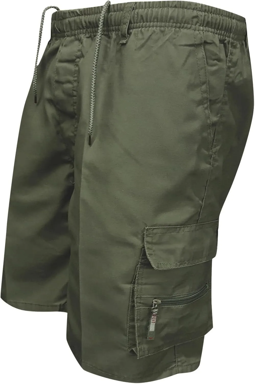 Men Casual Shorts Elastic Waist Drawstring Shorts Stretch Summer Beach Shorts with Pockets