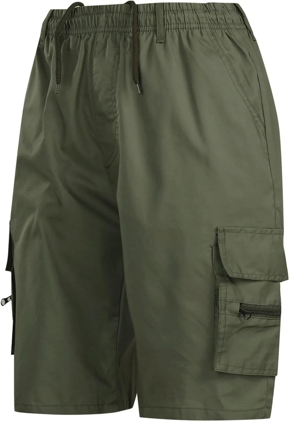 Men Casual Shorts Elastic Waist Drawstring Shorts Stretch Summer Beach Shorts with Pockets