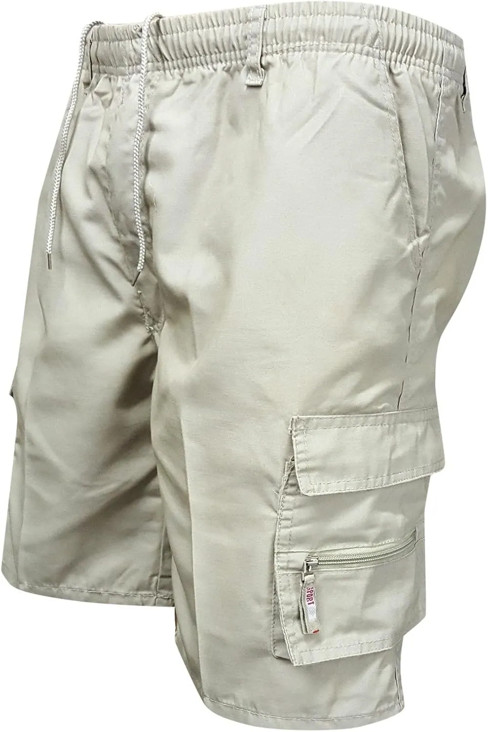 Men Casual Shorts Elastic Waist Drawstring Shorts Stretch Summer Beach Shorts with Pockets