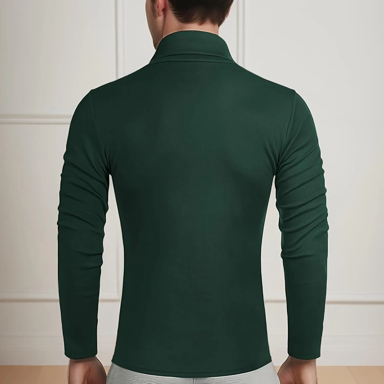 Men Casual Turtleneck Slim Fit Basic Tops Lightweight Thin Pullover Sweater Long Sleeve Underwear Male Blouse T-Shirt