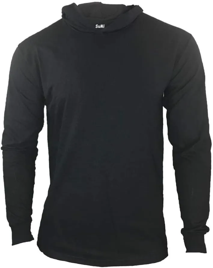 Men Construction Long Sleeve Work T Shirts with Hood