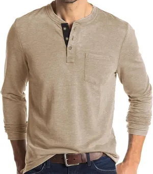 Men Fall Winter Polo Shirts Long Sleeved Flip Collar Tops Pocket Button V Neck T Shirts Golf Casual Sports Tops