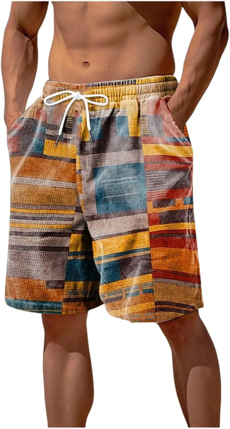 Men Linen Shorts Mens Cargo Shorts Outdoor Hiking Casual Shorts Workout Gym Jogger Shorts Loose Fit Shorts