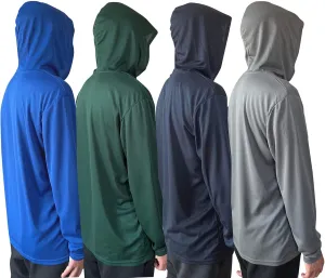 Men UPF 50  Sun Protection Breathable T Shirt Long Sleeve Workout T-Shirts with Hood