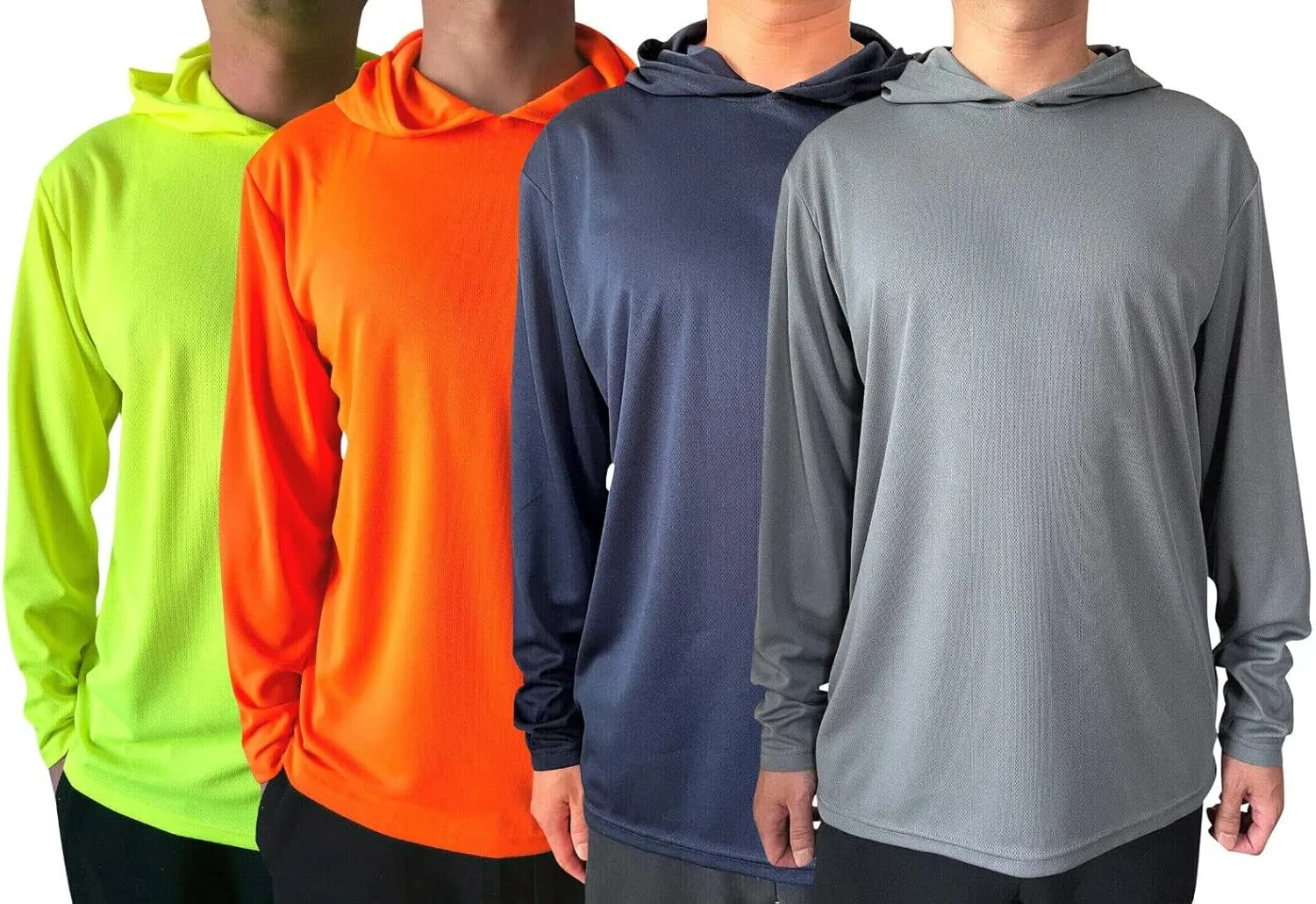 Men UPF 50  Sun Protection Breathable T Shirt Long Sleeve Workout T-Shirts with Hood