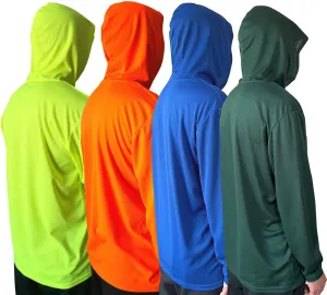Men UPF 50  Sun Protection Breathable T Shirt Long Sleeve Workout T-Shirts with Hood