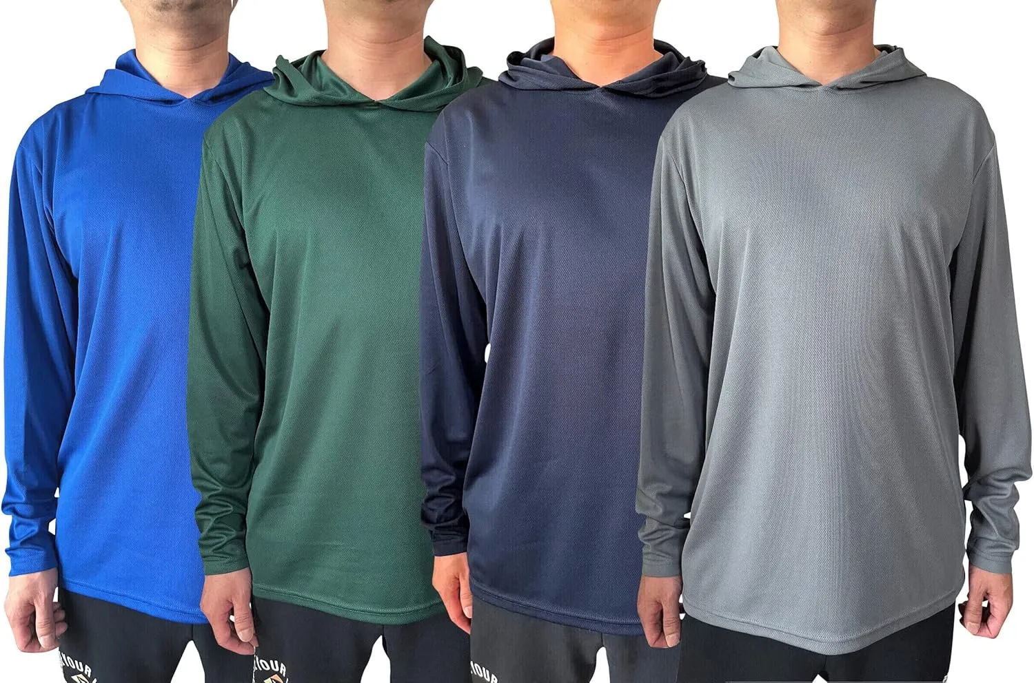 Men UPF 50  Sun Protection Breathable T Shirt Long Sleeve Workout T-Shirts with Hood