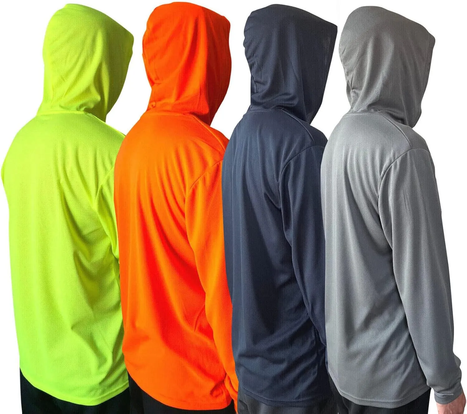 Men UPF 50  Sun Protection Breathable T Shirt Long Sleeve Workout T-Shirts with Hood